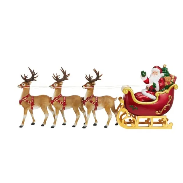 Santa’s Sleigh with Reindeer Holiday Decoration Christmas 2025